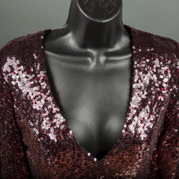 GORGEOUS Short Pink Sequin Evening Party Cocktail Pageant Homecoming Dress Small - Picture 3 of 10